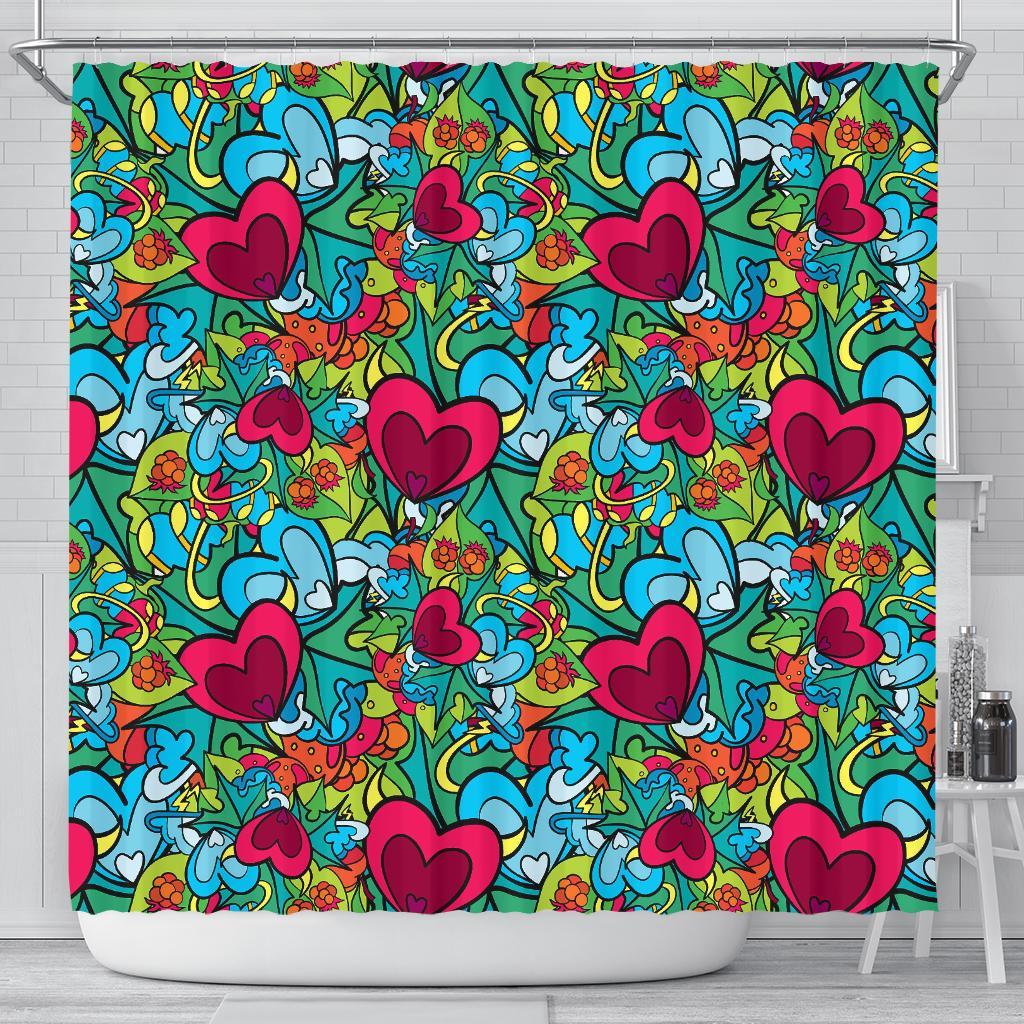 Print PatternTrippy Bathroom Shower Curtain-grizzshop