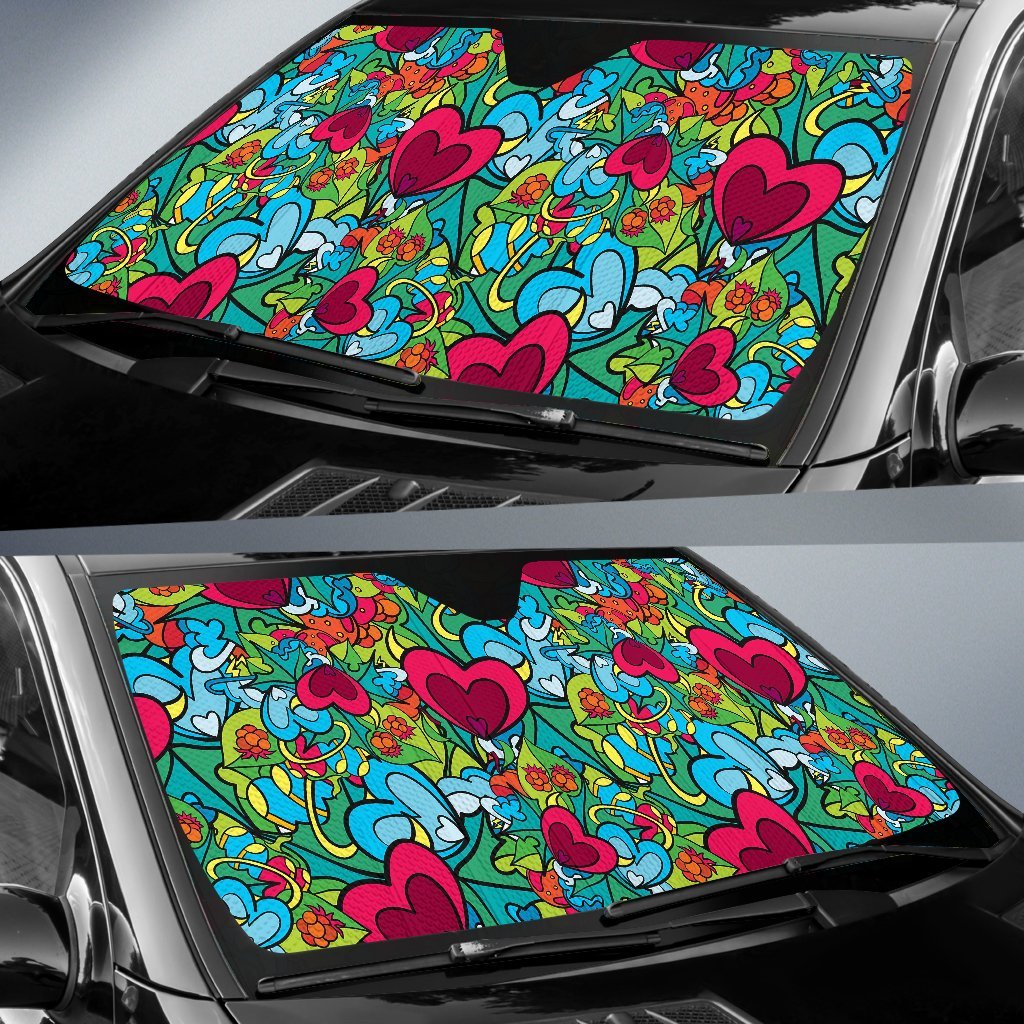 Print PatternTrippy Car Sun Shade-grizzshop