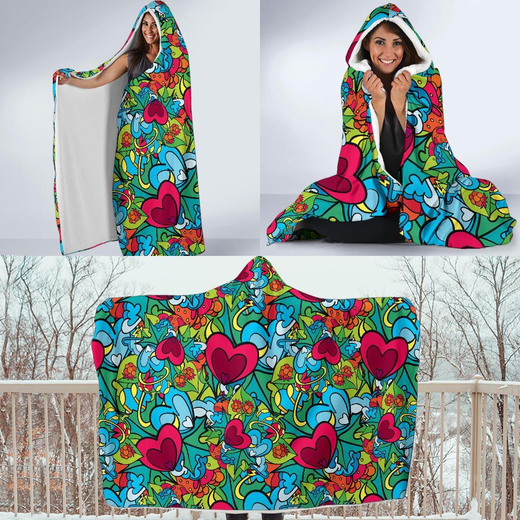 Print PatternTrippy Hooded Blanket-grizzshop