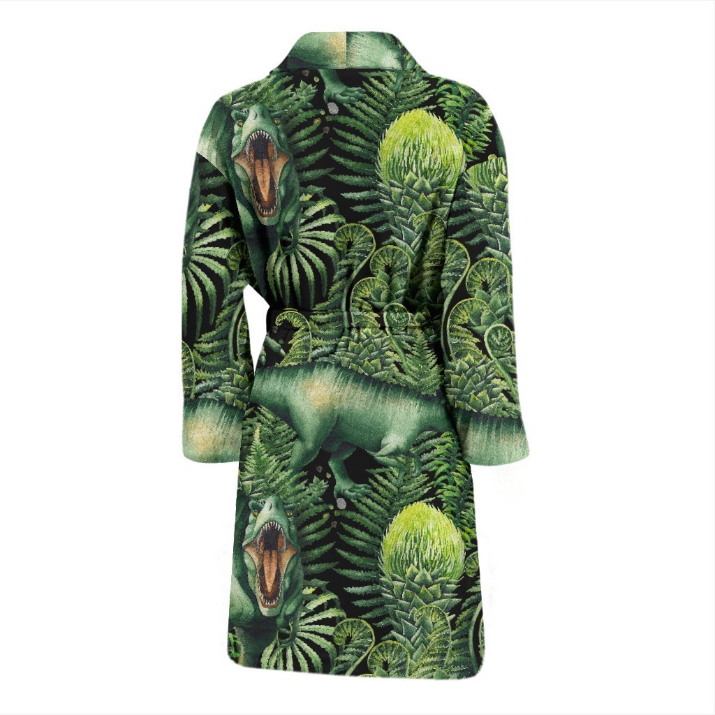 Print Pattern Dinosaur T rex Men Long Robe-grizzshop