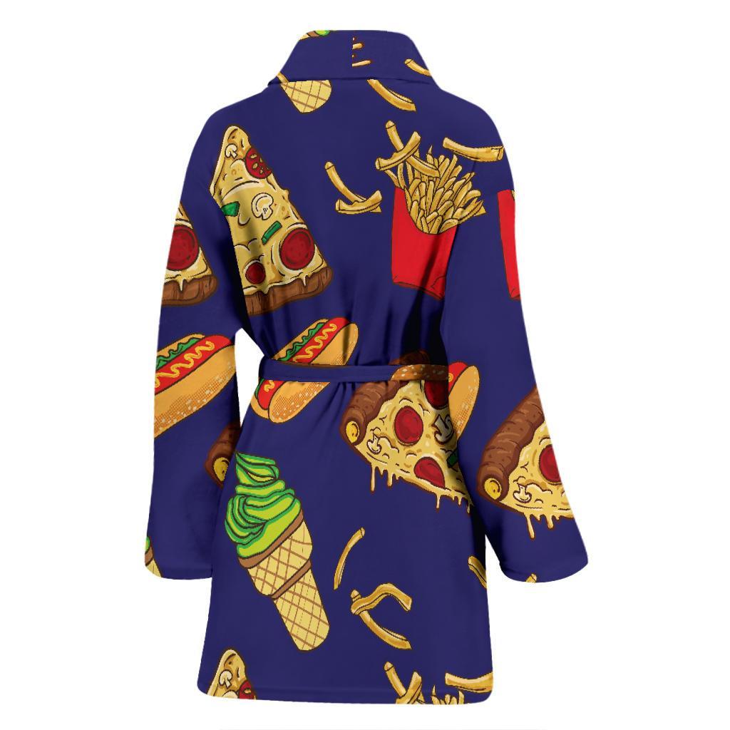 Print Pattern Fastfood Women Long Robe-grizzshop