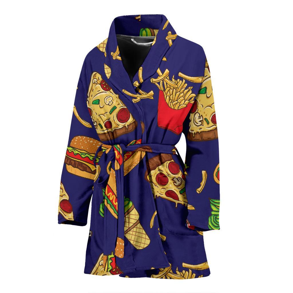 Print Pattern Fastfood Women Long Robe-grizzshop