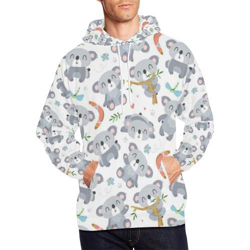 Print Pattern Koala Men Pullover Hoodie-grizzshop