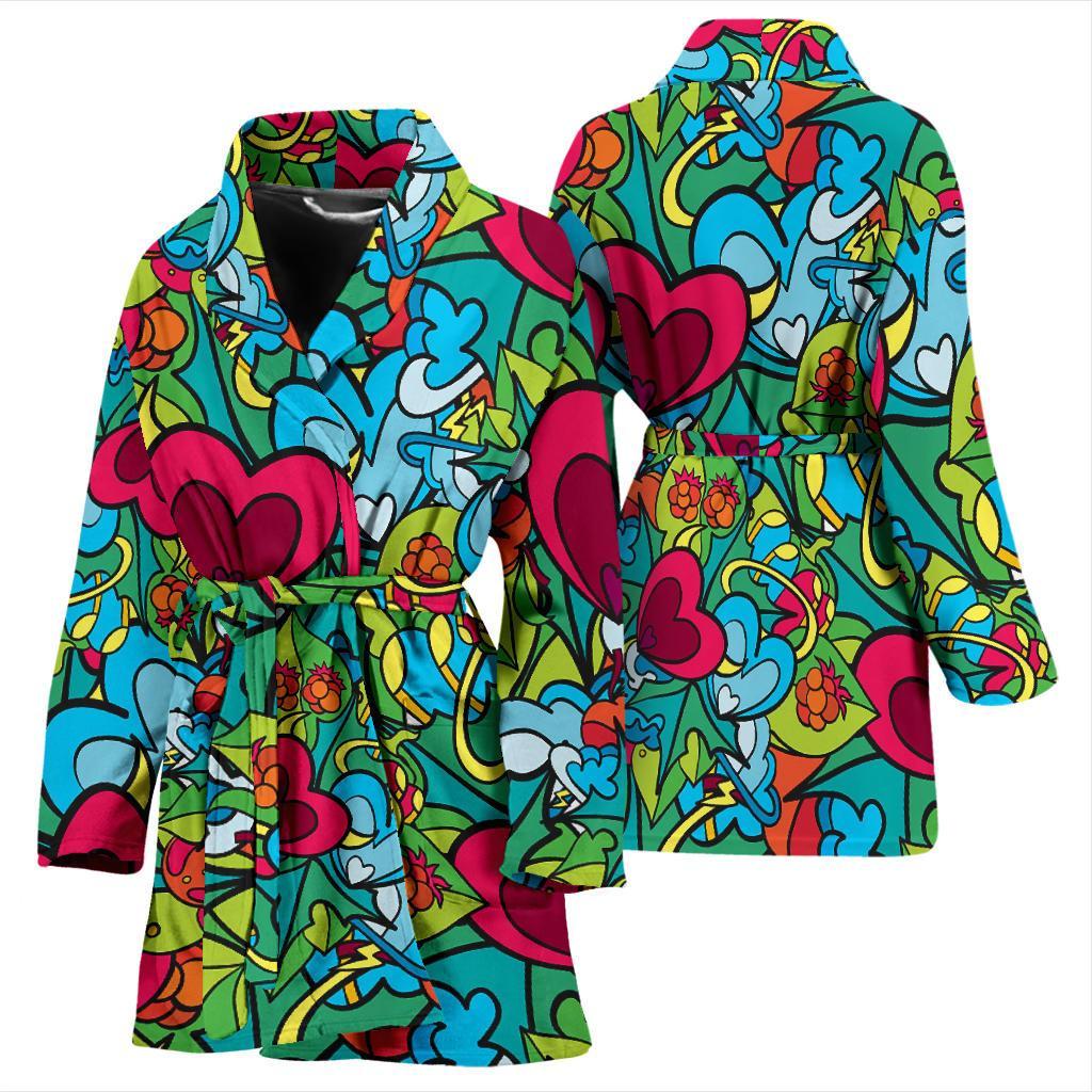 Print Pattern Trippy Women Long Robe-grizzshop