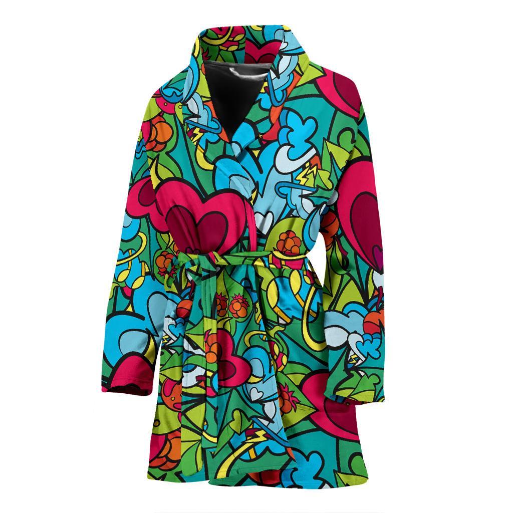 Print Pattern Trippy Women Long Robe-grizzshop
