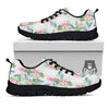 Protea Pink Print Pattern Black Sneaker-grizzshop