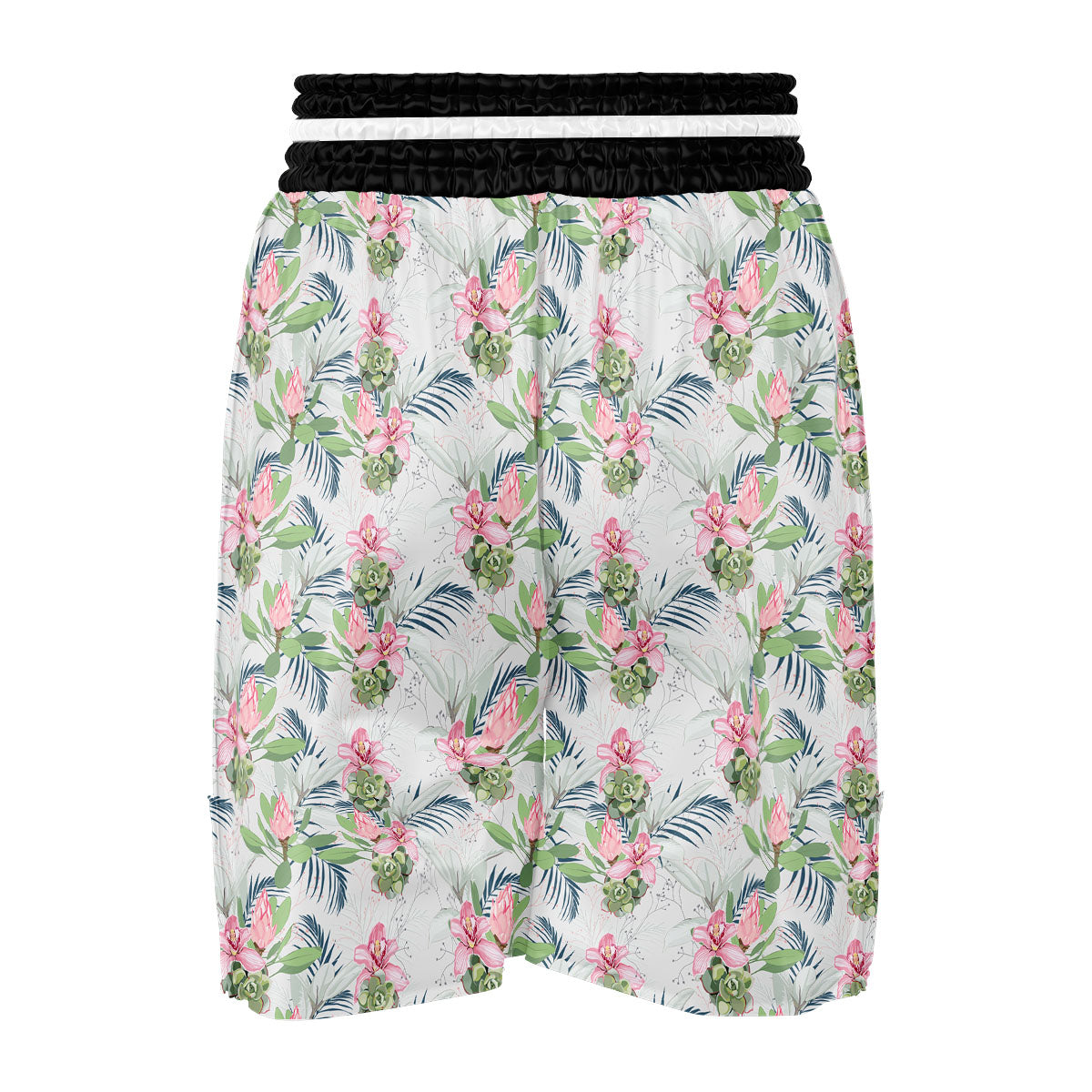 Protea Pink Print Pattern Boxing Shorts-grizzshop