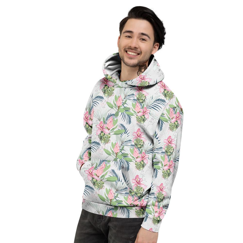 Protea Pink Print Pattern Men's Hoodie-grizzshop