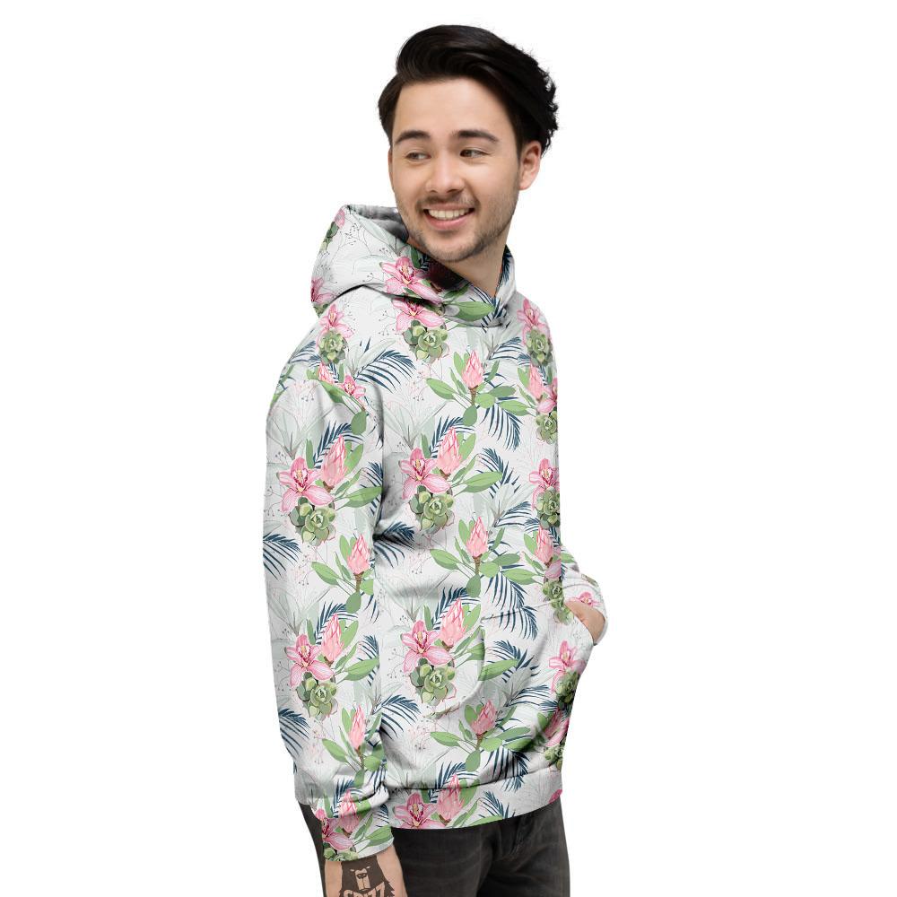 Protea Pink Print Pattern Men's Hoodie-grizzshop