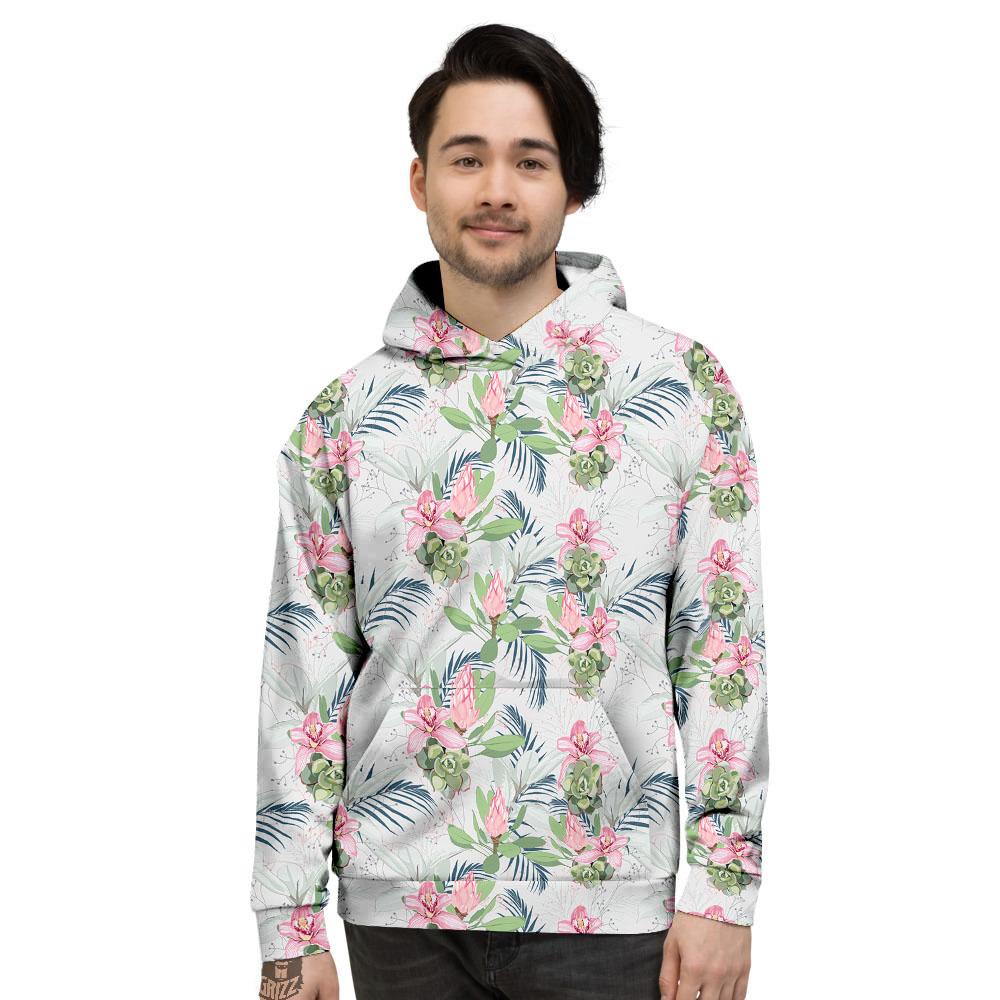 Protea Pink Print Pattern Men's Hoodie-grizzshop