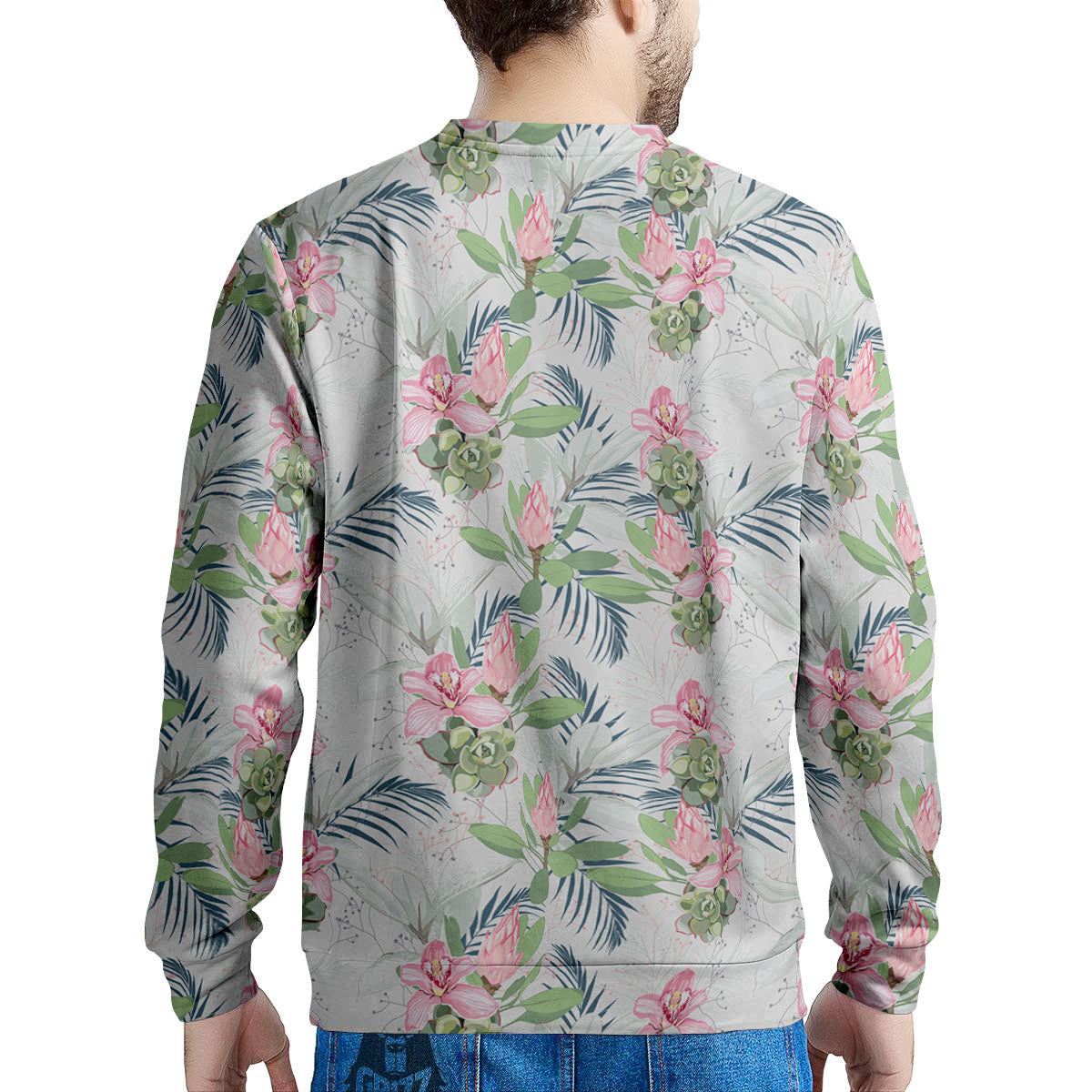Protea Pink Print Pattern Men's Sweatshirt-grizzshop