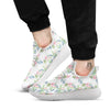 Protea Pink Print Pattern White Athletic Shoes-grizzshop