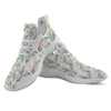 Protea Pink Print Pattern White Athletic Shoes-grizzshop