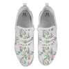 Protea Pink Print Pattern White Athletic Shoes-grizzshop