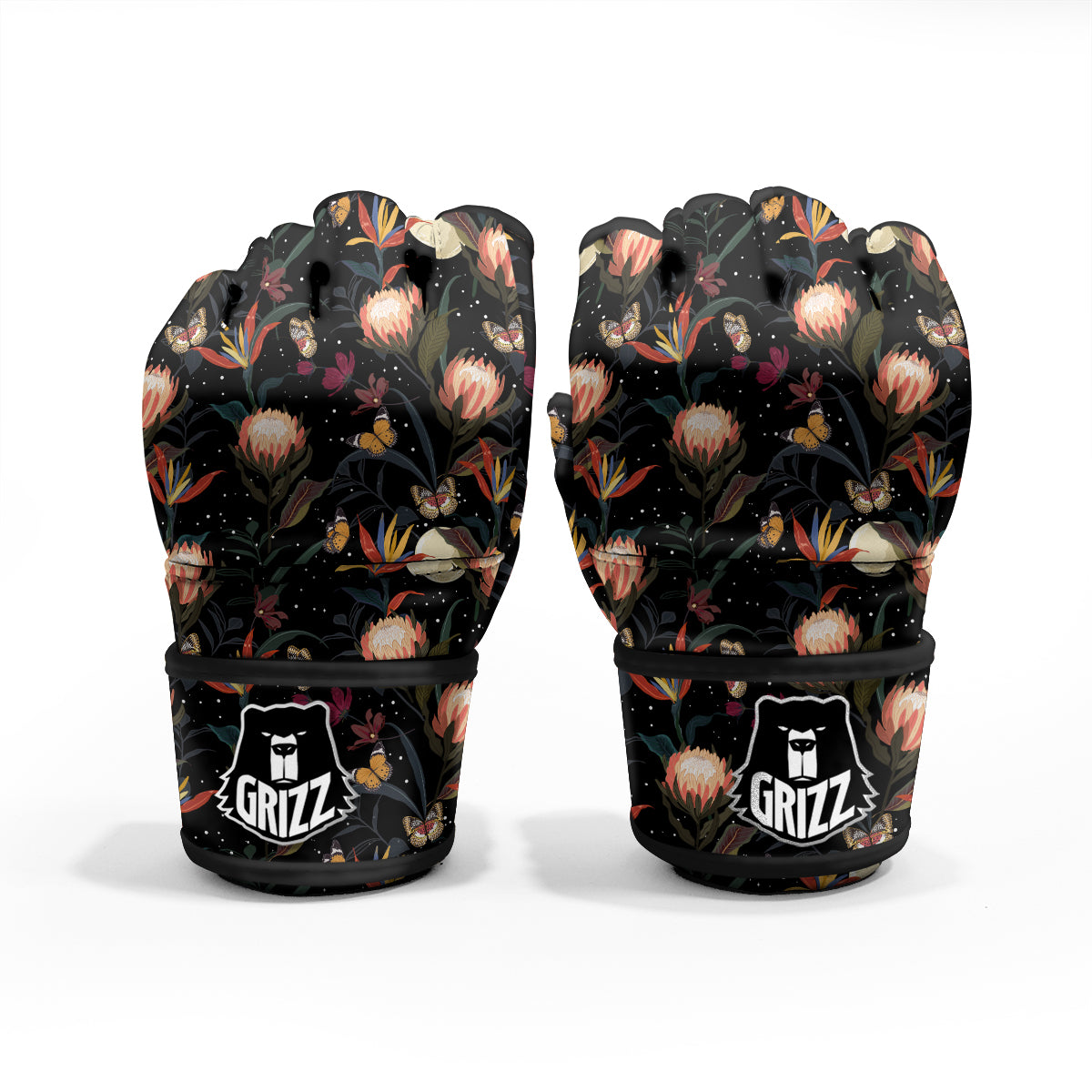 Protea Watercolor Print Pattern MMA Gloves-grizzshop