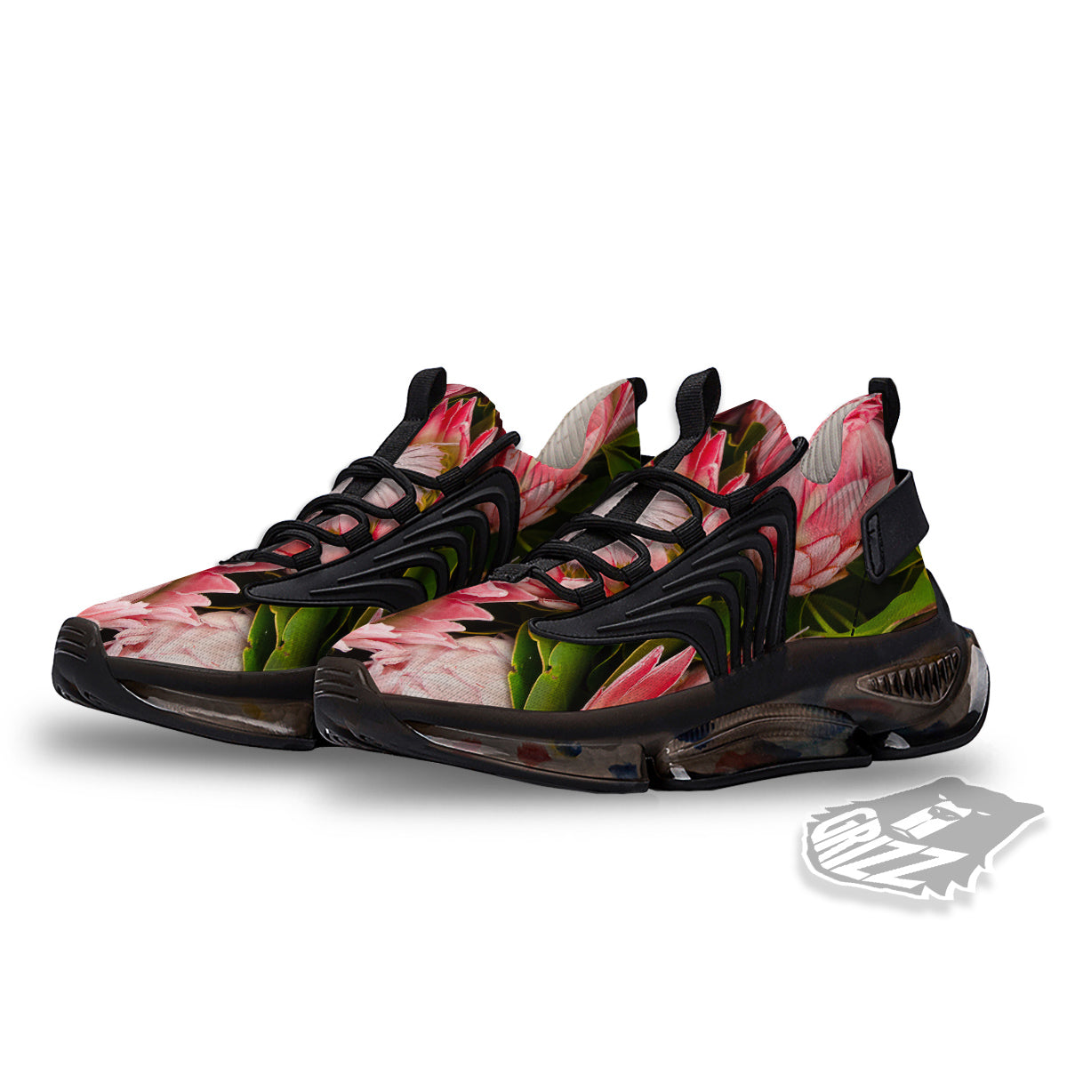 Proteas Bunches Print Black Gym Shoes-grizzshop