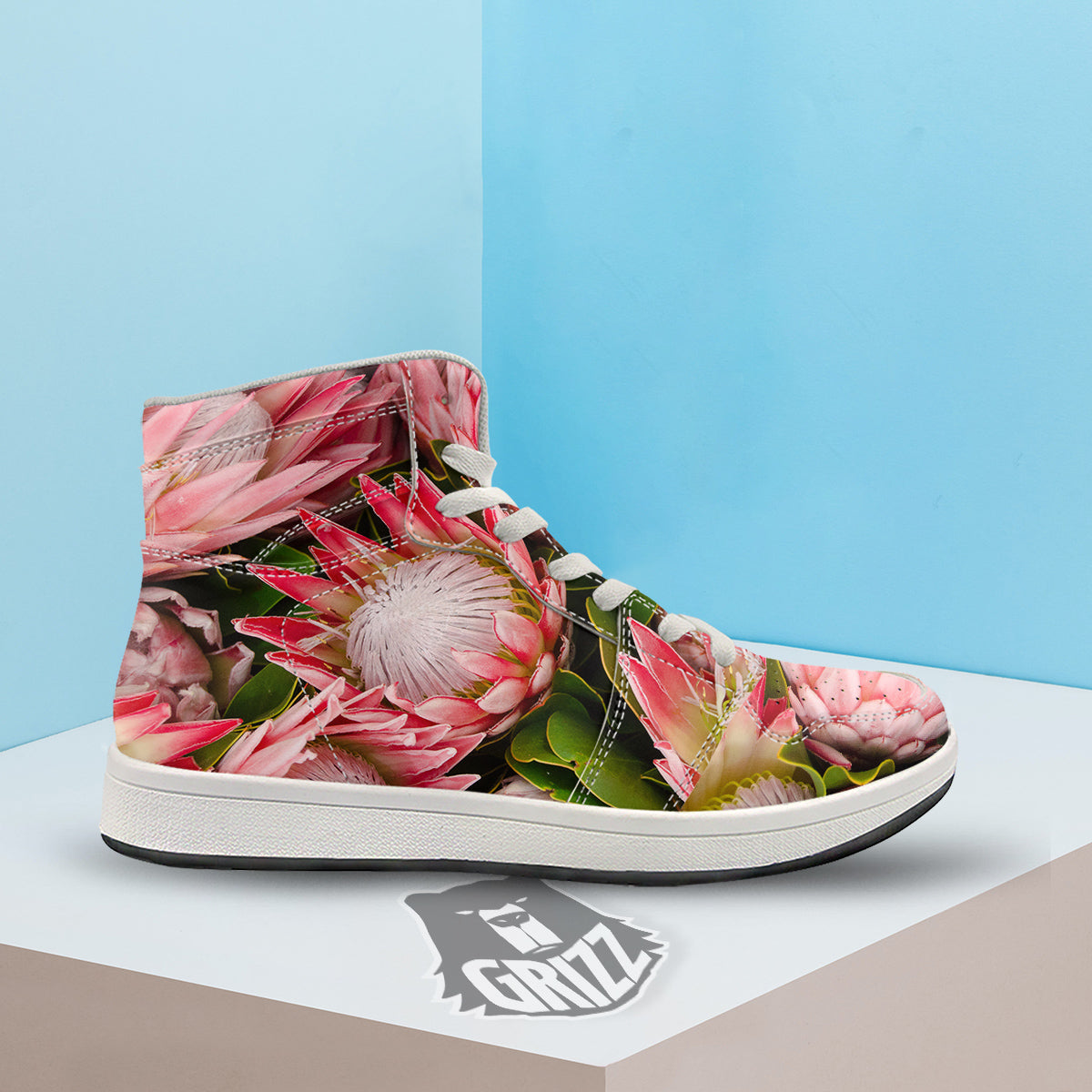 Proteas Bunches Print High Top Sneakers-grizzshop
