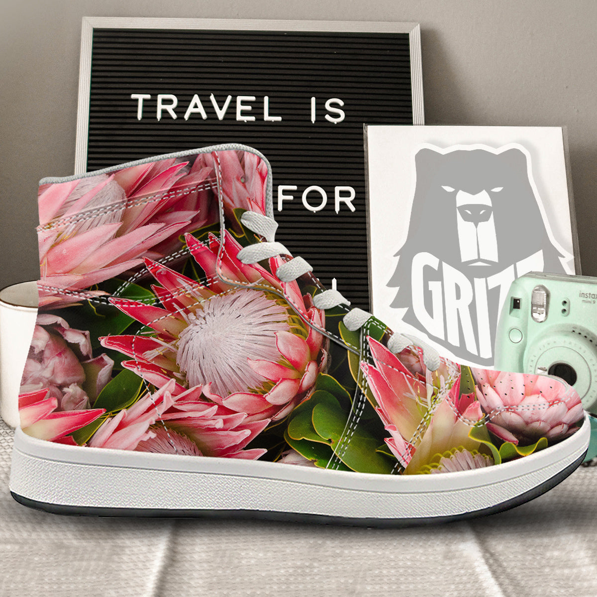 Proteas Bunches Print High Top Sneakers-grizzshop