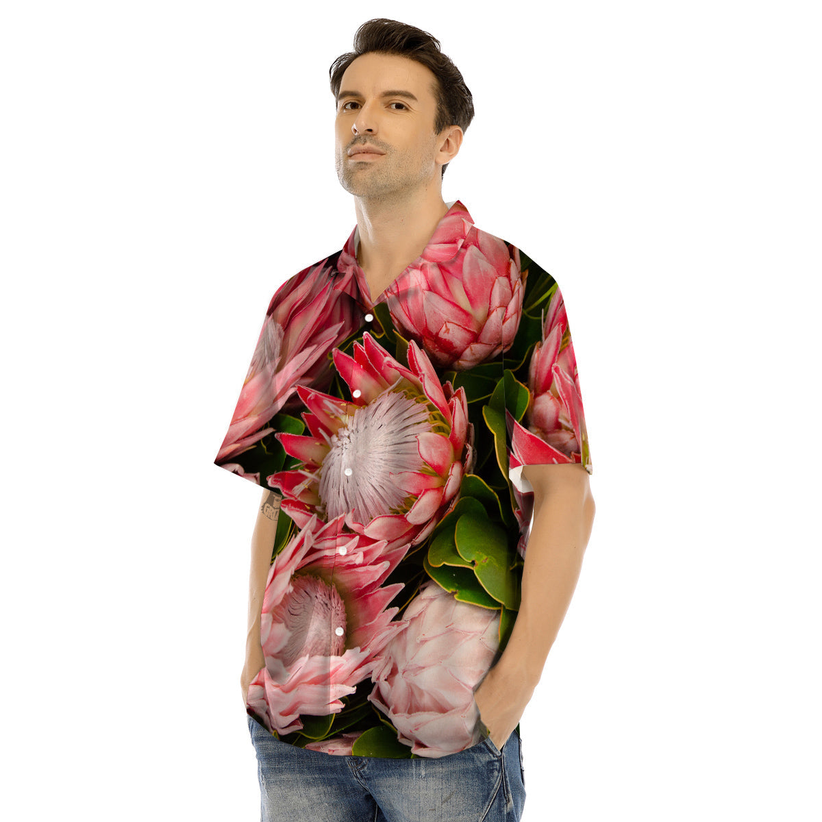 Proteas Bunches Print Men's Hawaiian Shirt-grizzshop