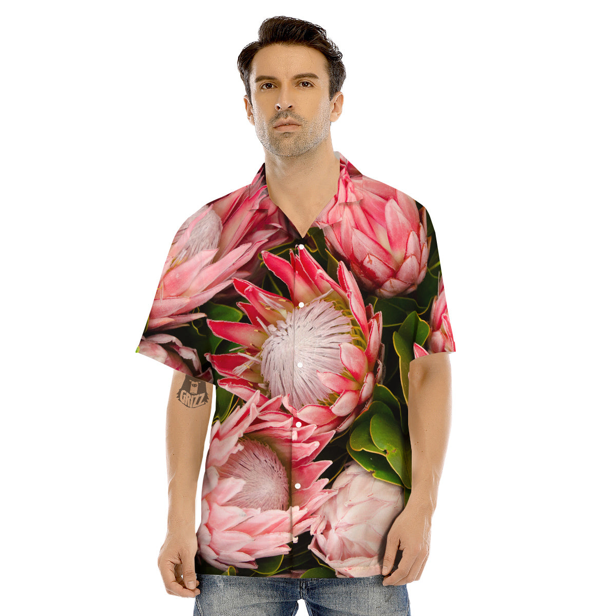 Proteas Bunches Print Men's Hawaiian Shirt-grizzshop