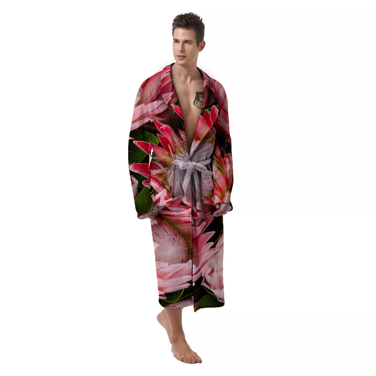Proteas Bunches Print Men's Robe-grizzshop