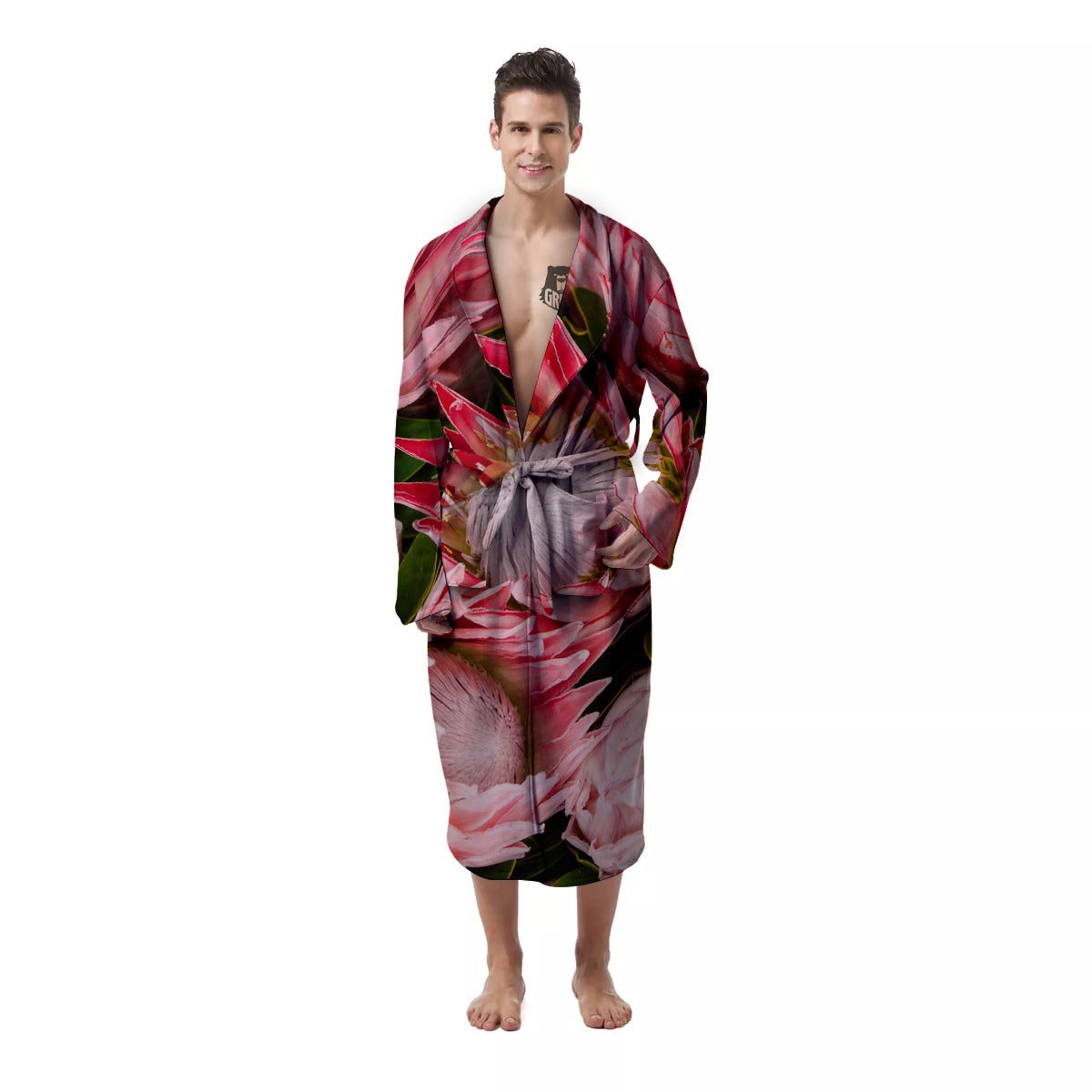 Proteas Bunches Print Men's Robe-grizzshop