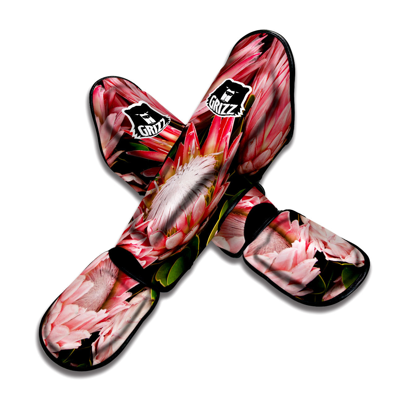 Proteas Bunches Print Muay Thai Shin Guards-grizzshop