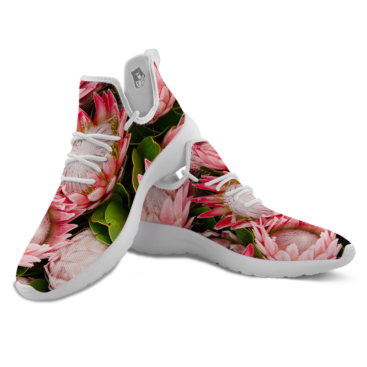 Proteas Bunches Print White Athletic Shoes-grizzshop