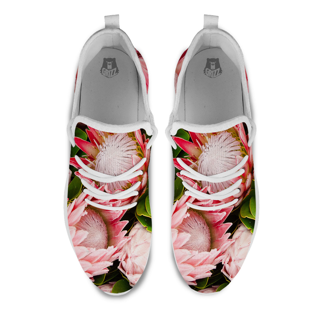 Proteas Bunches Print White Athletic Shoes-grizzshop