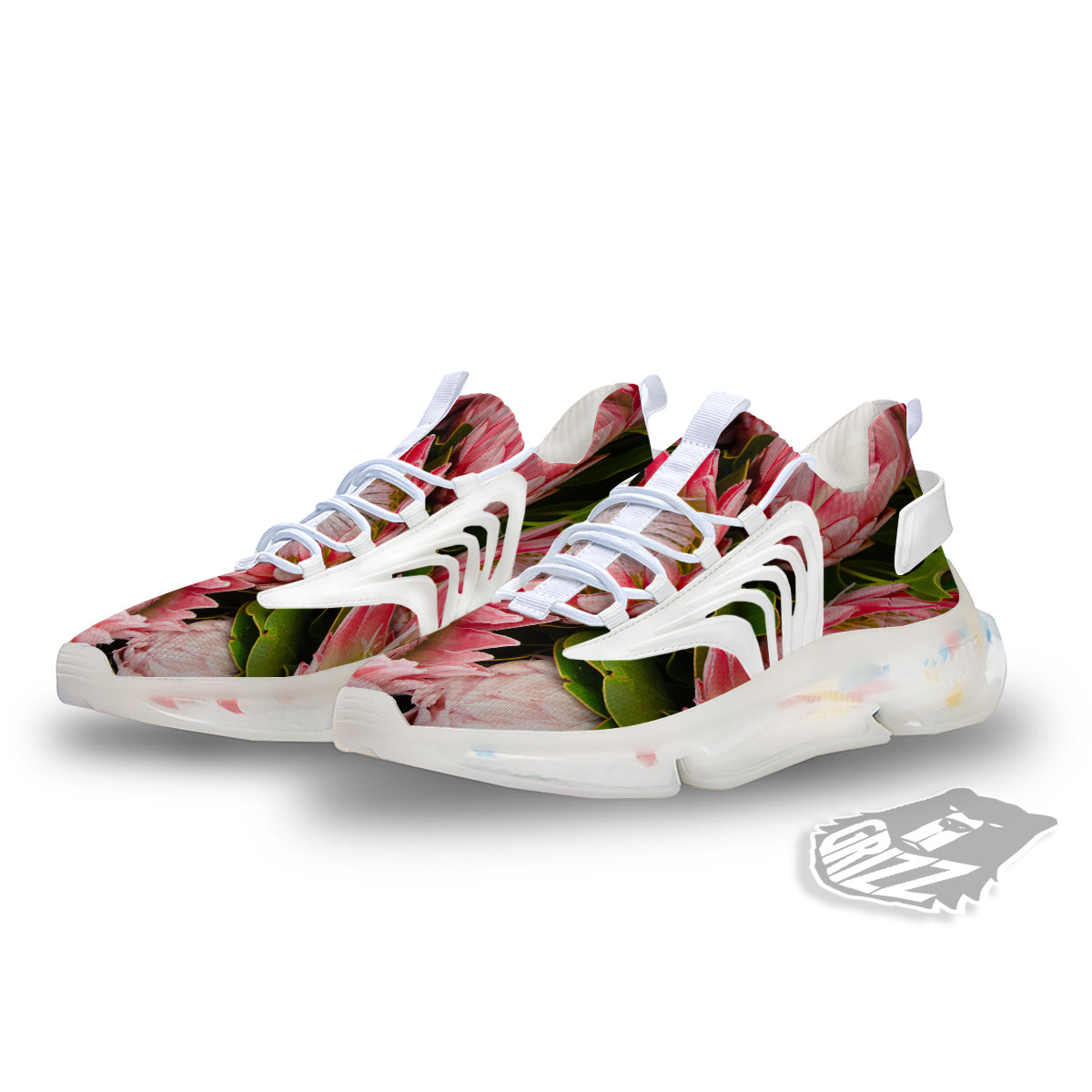 Proteas Bunches Print White Gym Shoes-grizzshop