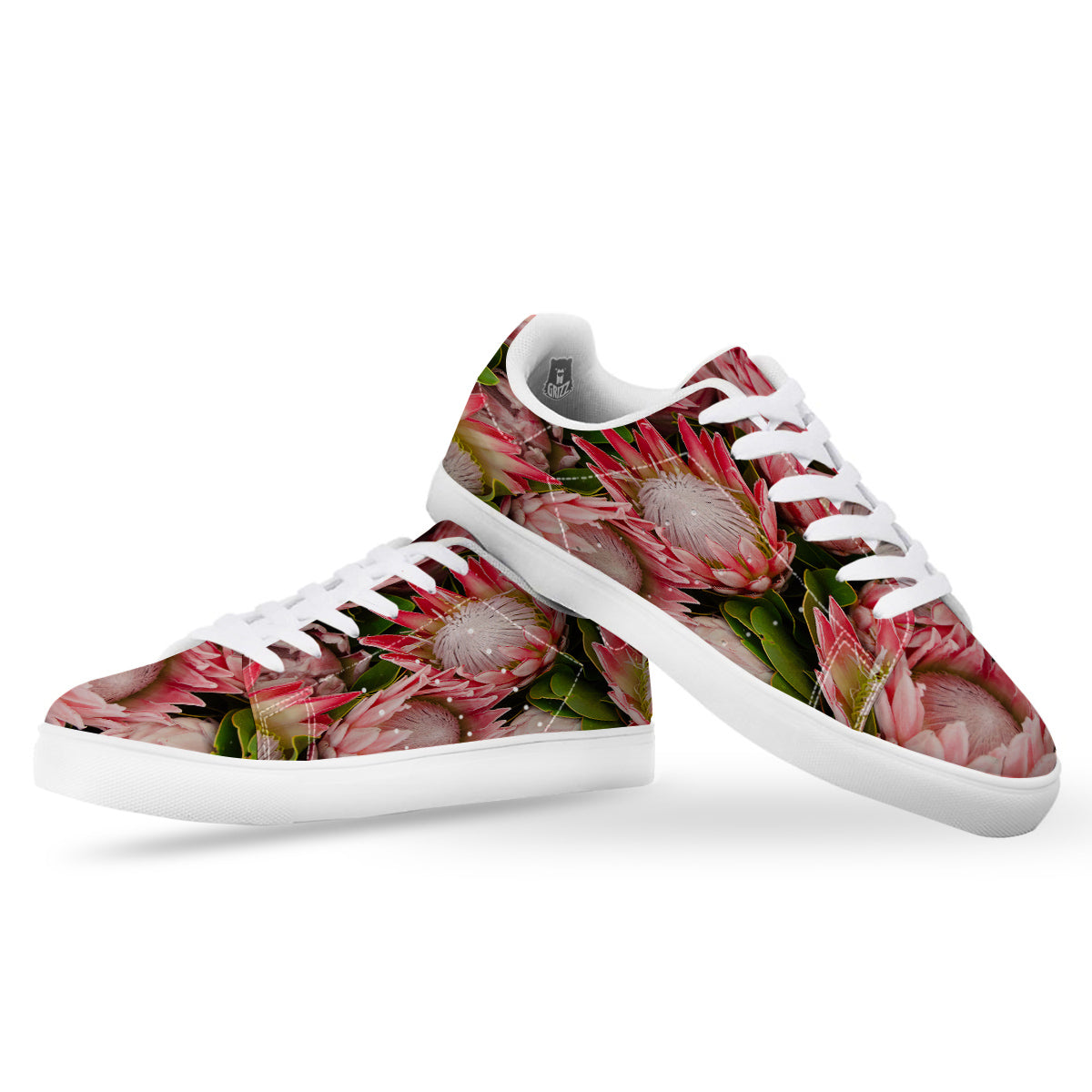 Proteas Bunches Print White Low Top Sneakers-grizzshop