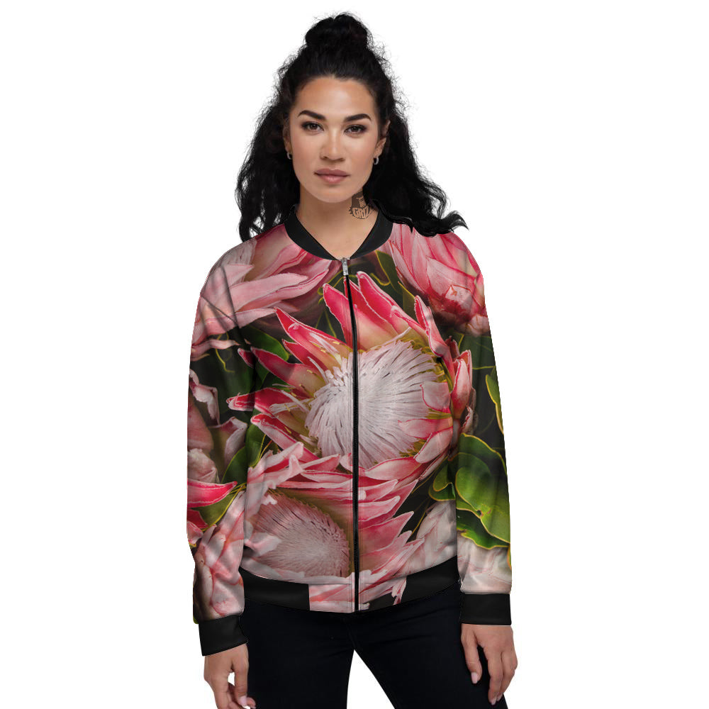 Proteas Bunches Print Women's Bomber Jacket-grizzshop