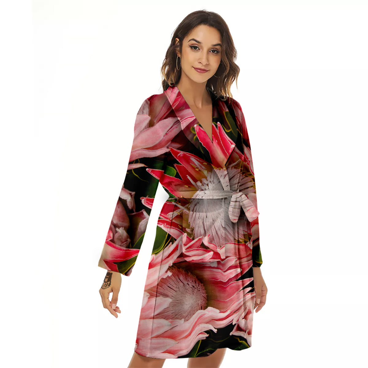 Proteas Bunches Print Women's Robe-grizzshop