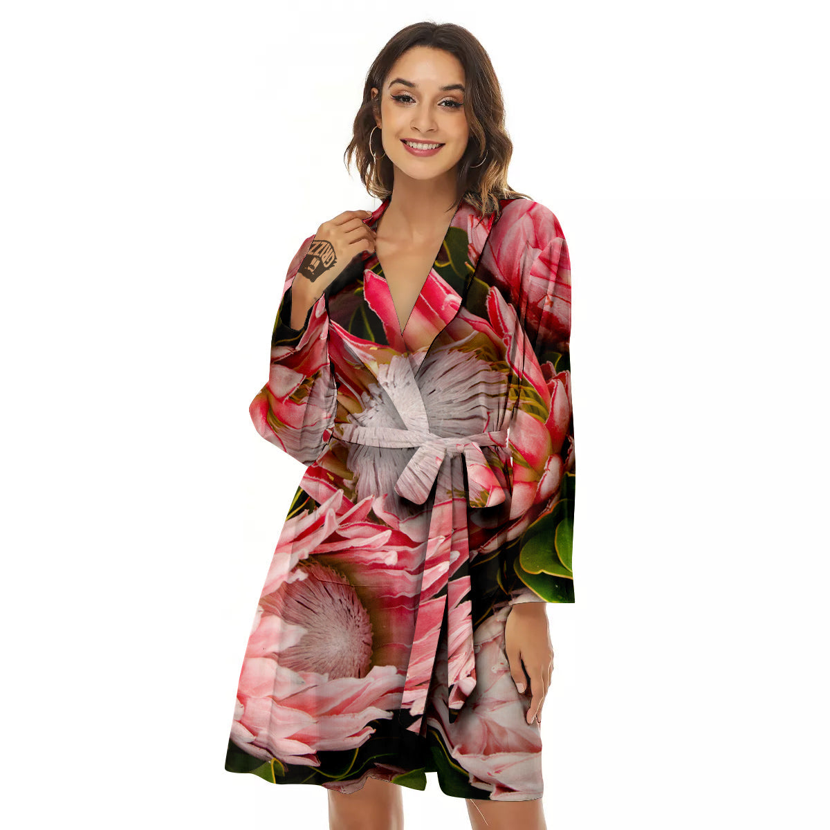 Proteas Bunches Print Women's Robe-grizzshop