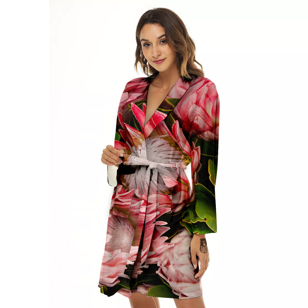 Proteas Bunches Print Women's Robe-grizzshop