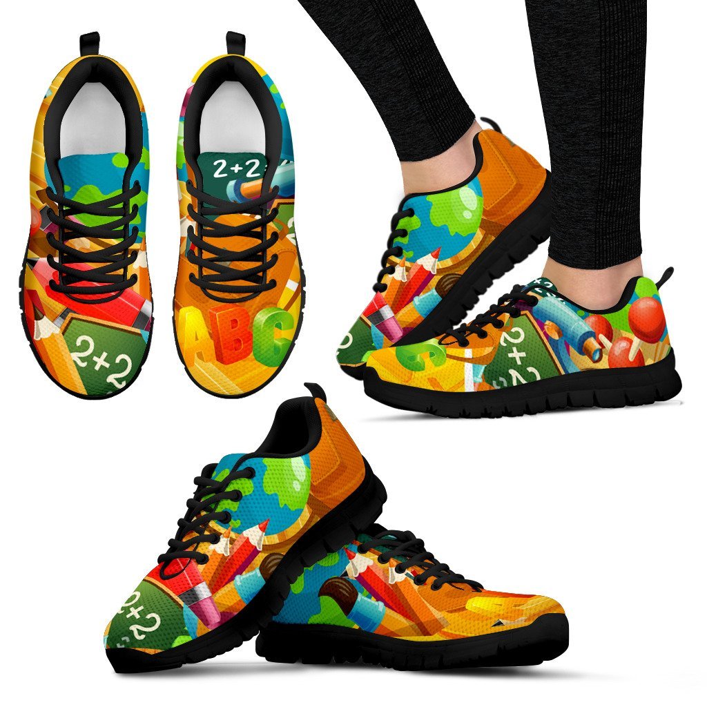 Proud Teacher Black Sneakers for Women and Men-grizzshop