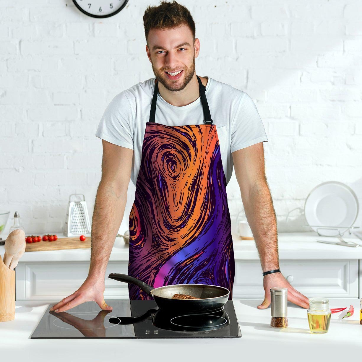 Psychedelic Abstract Men's Apron-grizzshop