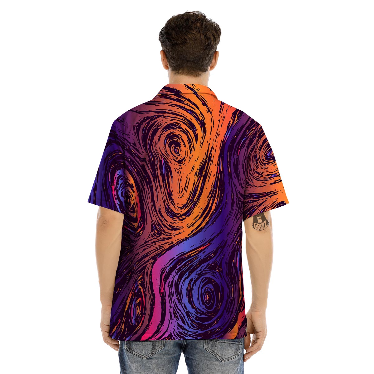 Psychedelic Abstract Men’s Hawaiian Shirt-grizzshop