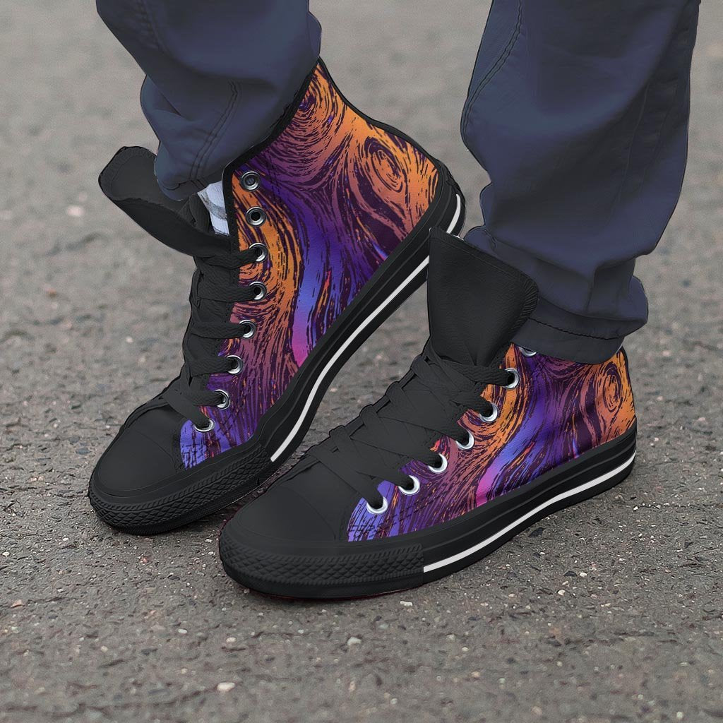 Psychedelic Abstract Men's High Top Shoes-grizzshop