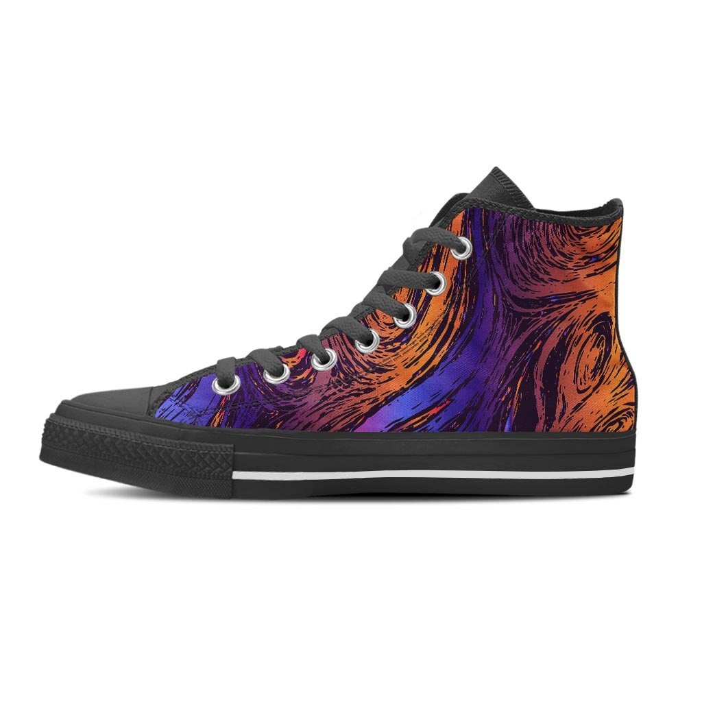 Psychedelic Abstract Men's High Top Shoes-grizzshop