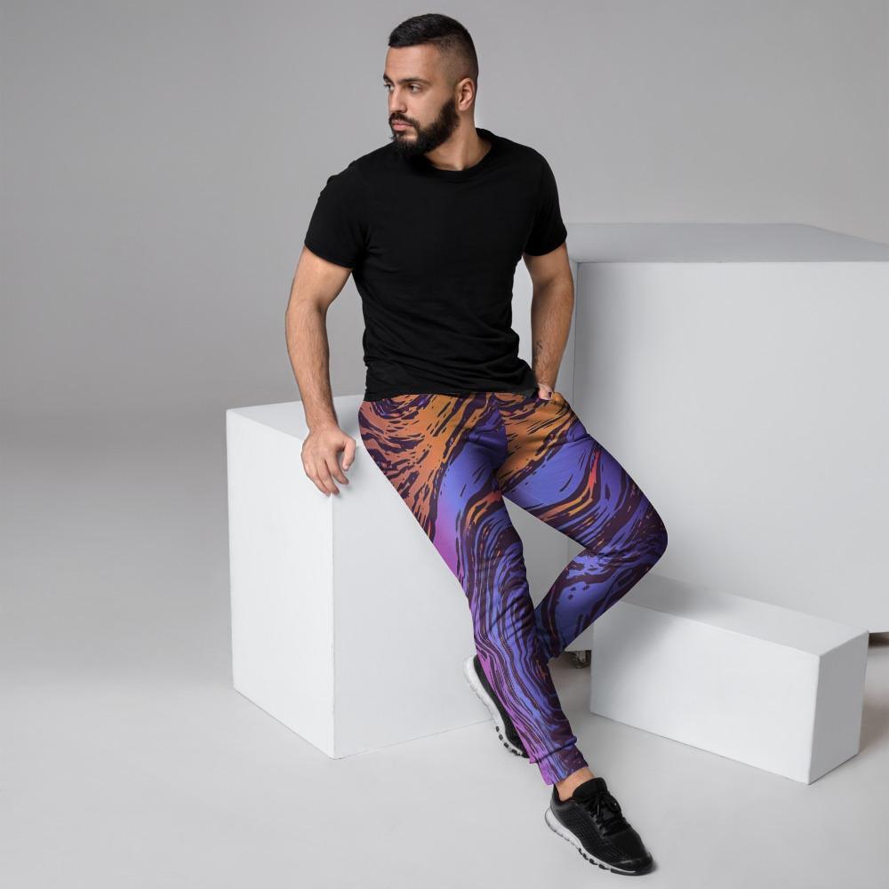 Psychedelic Abstract Men's Joggers-grizzshop