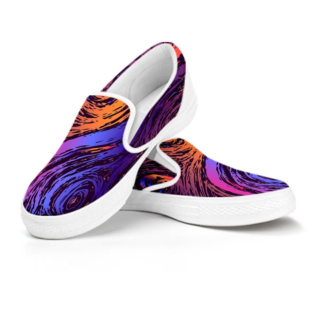 Psychedelic Abstract Men's Slip On Sneakers-grizzshop