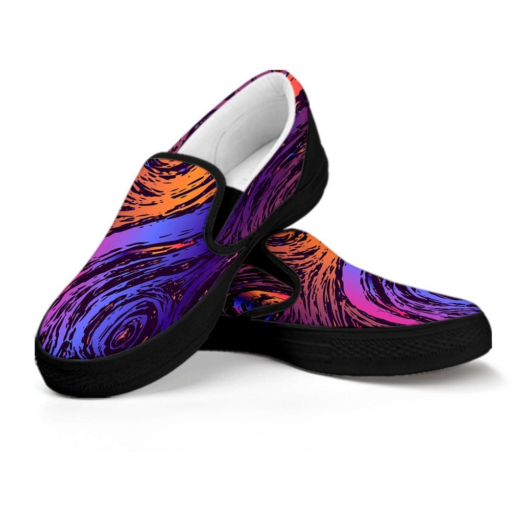 Psychedelic Abstract Men's Slip On Sneakers-grizzshop