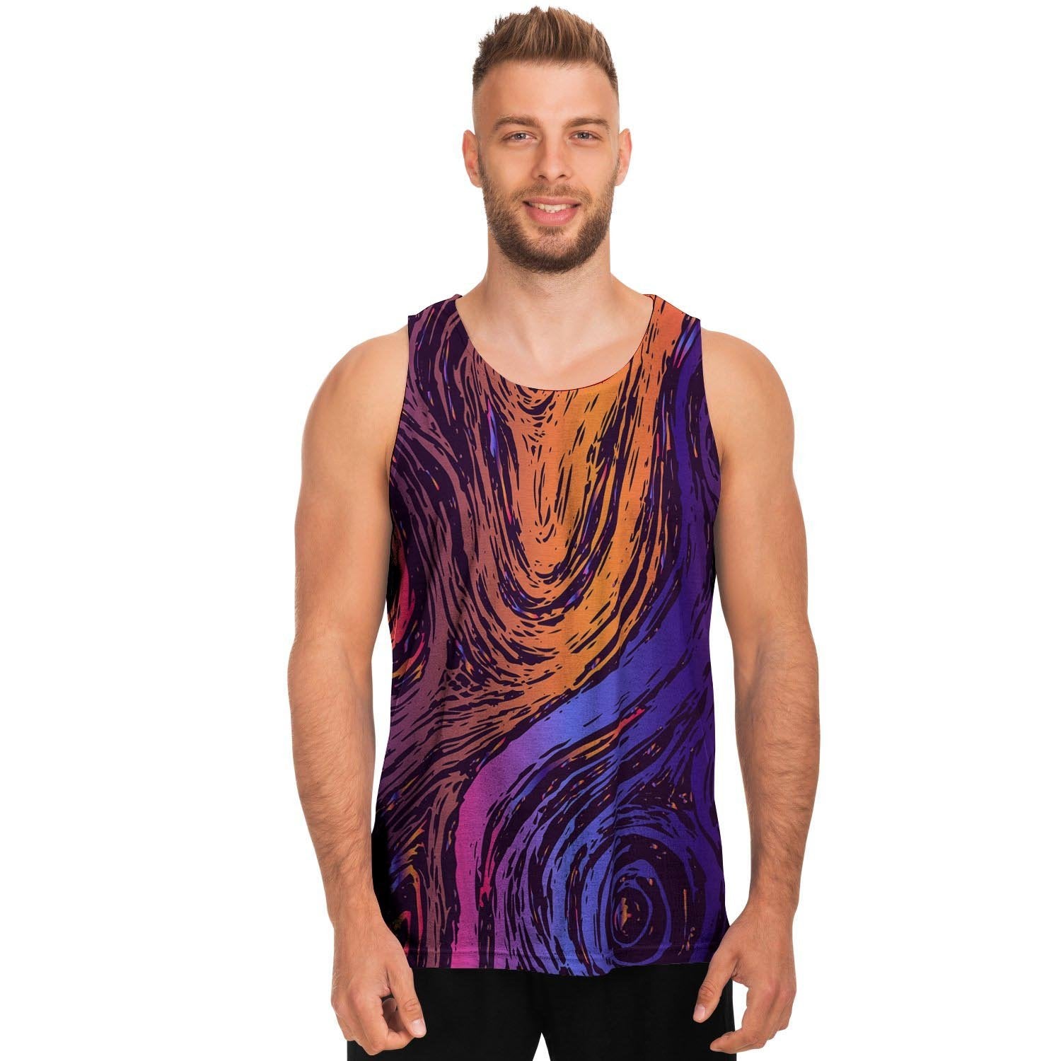 Psychedelic Abstract Men's Tank Tops-grizzshop