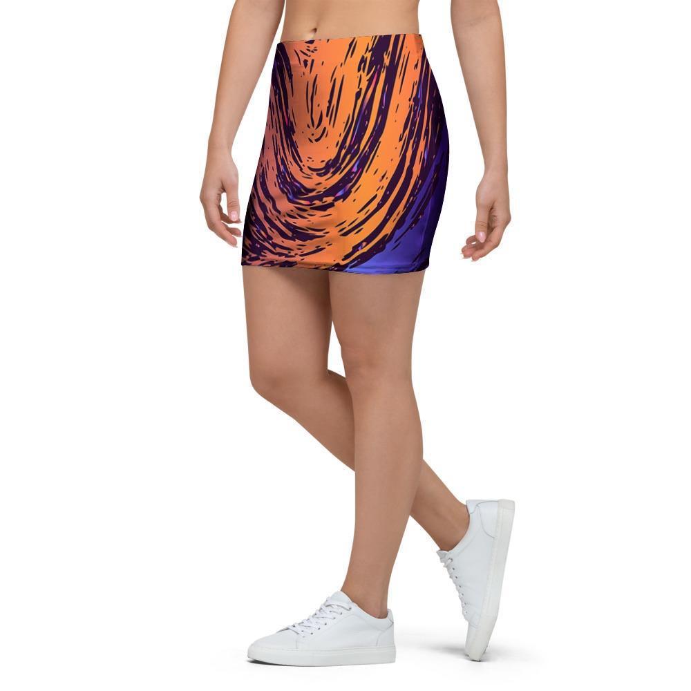 Psychedelic Abstract Mini Skirt-grizzshop