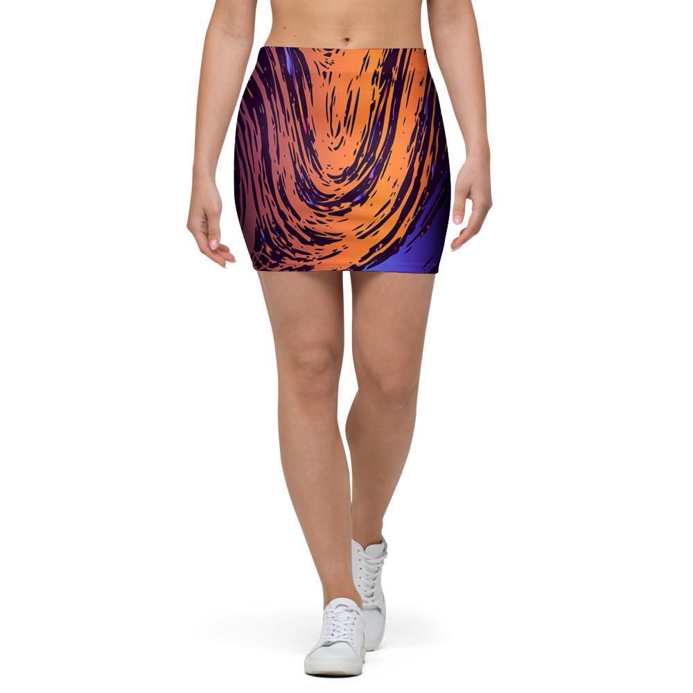 Psychedelic Abstract Mini Skirt-grizzshop