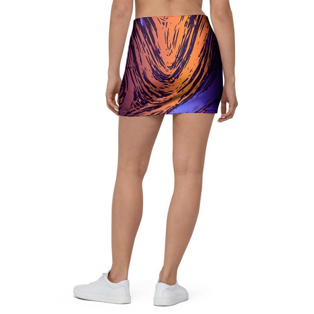 Psychedelic Abstract Mini Skirt-grizzshop
