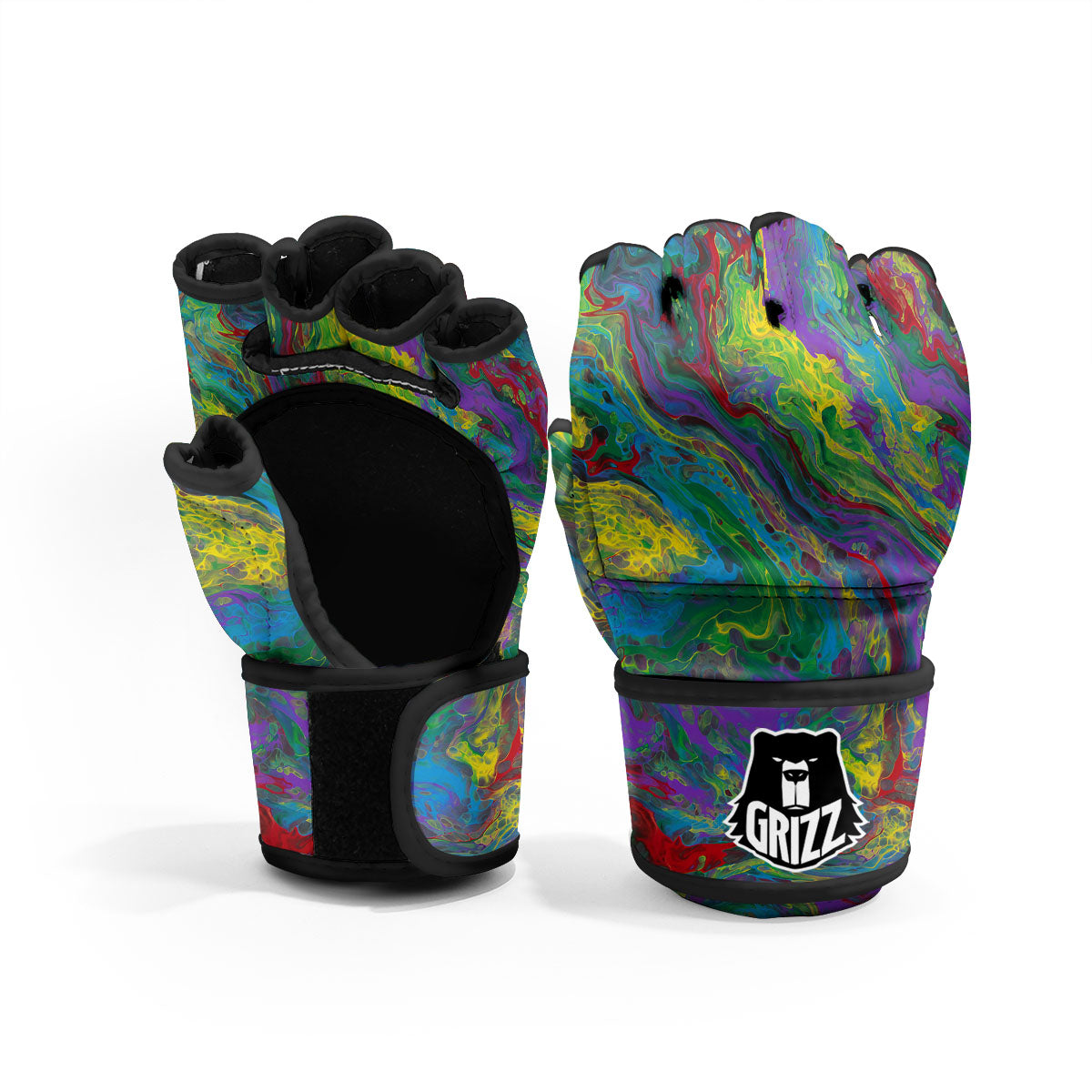 Psychedelic Abstract Print MMA Gloves-grizzshop