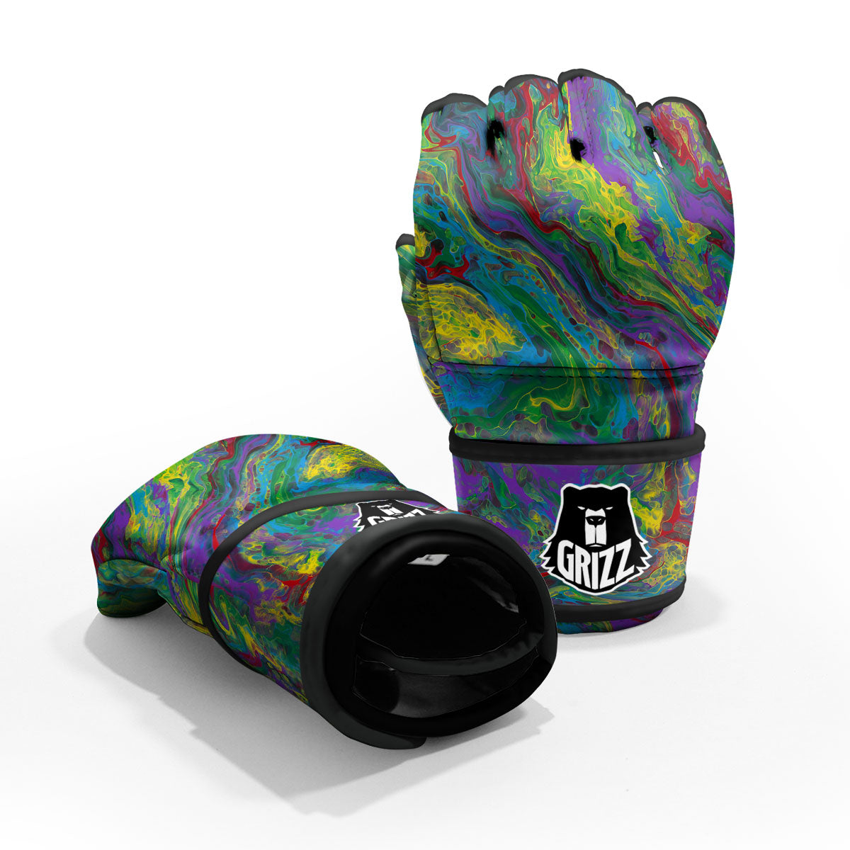 Psychedelic Abstract Print MMA Gloves-grizzshop