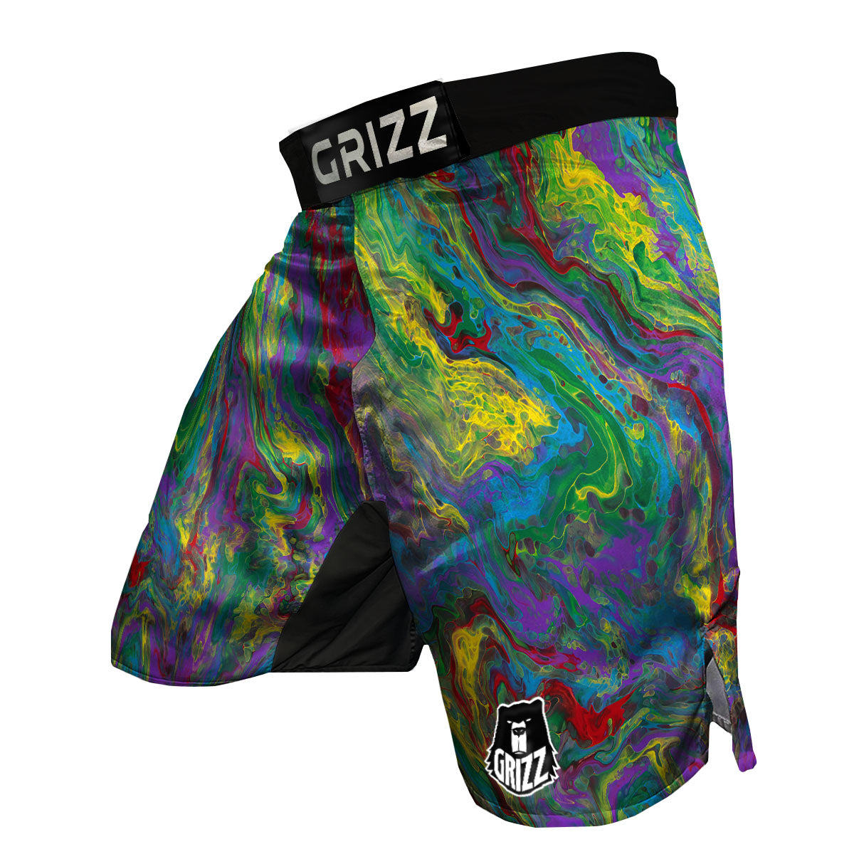 Psychedelic Abstract Print MMA Shorts-grizzshop